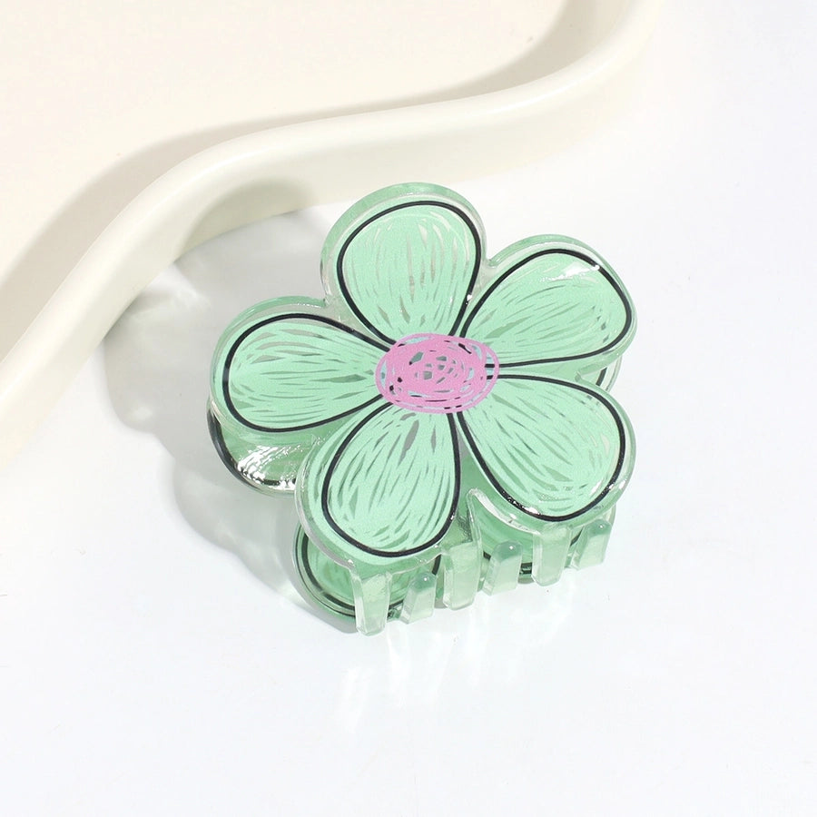 cartoon style cute flower arylic hair claws