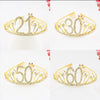 New Birthday Crown  60 Digital Birthday Headband Bridal Banquet Rhinestone Hair Accessories Alloy Headband Women