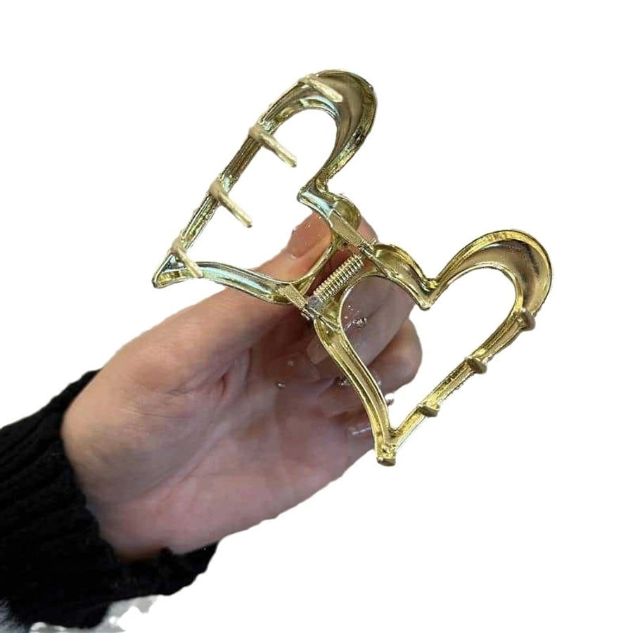 Women's Simple Style Heart Shape Metal Hair Claws