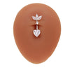 1 Piece Belly Rings Hip-Hop Sexy Heart Shape 316 Stainless Steel  Copper Plating Zircon White Gold Plated Gold Plated