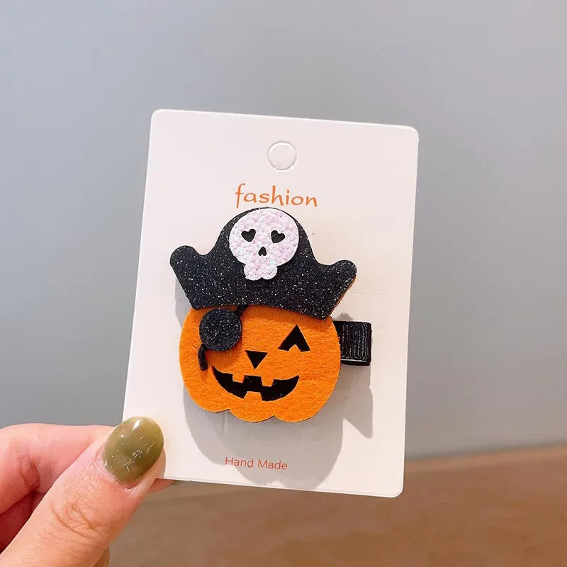 Halloween Cool Style Girl'S Pumpkin Cat Ghost Felt Hair Clip