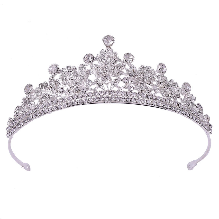 fashion leaf crown alloy inlay rhinestones crown 1 piece