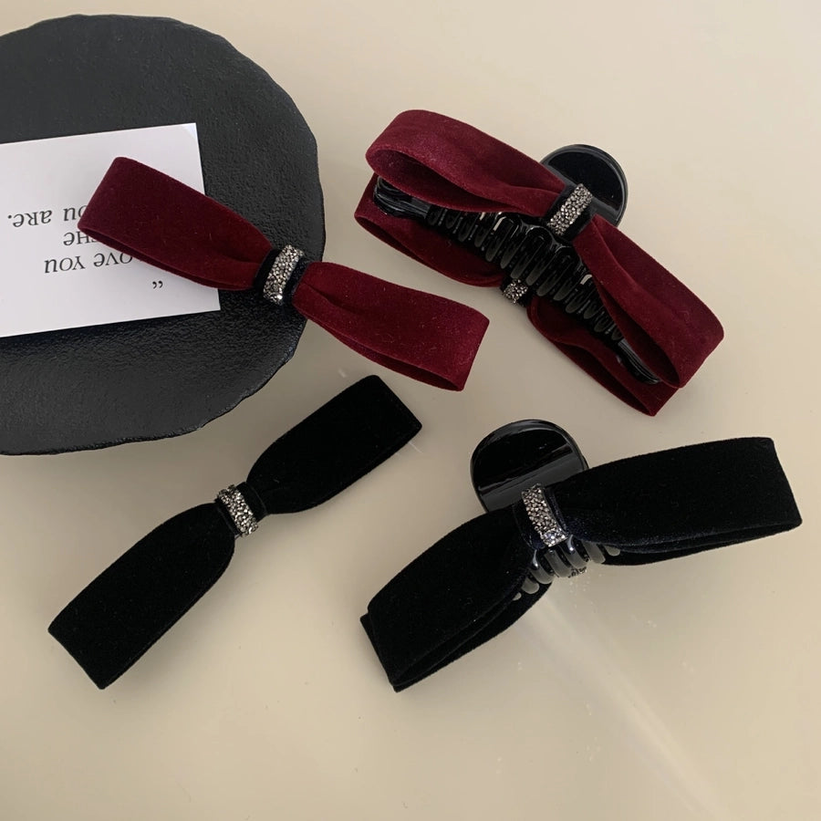 Women's IG Style Bow Knot velvet Hair Clip Hair Claws
