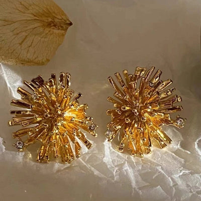 s925 silver needle retro exaggerated fireworks earrings elegant earrings irregular simple unique earrings