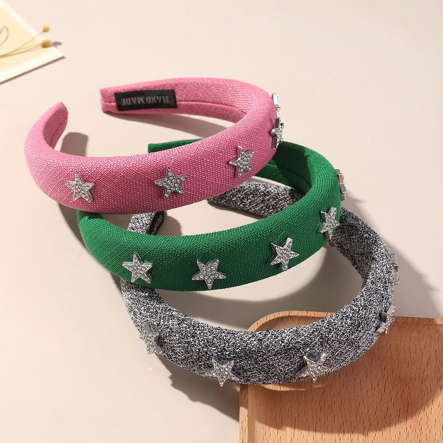 Women's Fairy Style Korean Style Star Cloth Inlay Artificial Rhinestones Hair Band