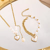 Jewelry Simple Style Classic Style Heart Shape Titanium Steel Bracelets Necklace