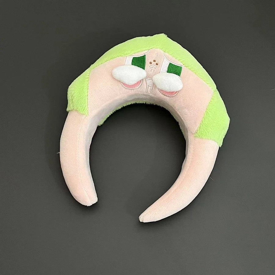 new cartoon crybaby crying baby hairband sweet cute girl wash hair band net red hair card headdress