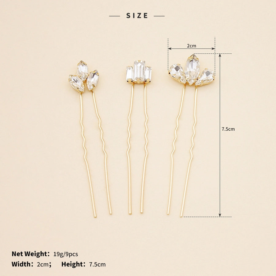 Antique U-shaped Hairpin Hair Accessories Simple Rhinestone Pin Hairpin Photography Portrait High-end Hair Hairpin