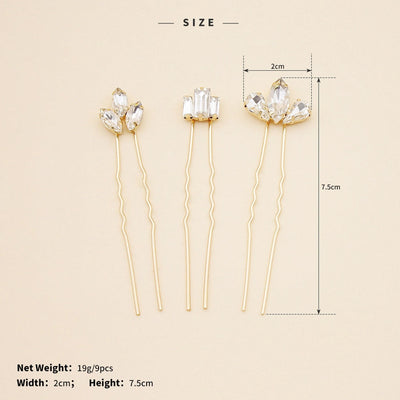Antique U-shaped Hairpin Hair Accessories Simple Rhinestone Pin Hairpin Photography Portrait High-end Hair Hairpin