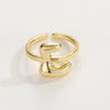 Copper Hollow Out Letter Copper Rings