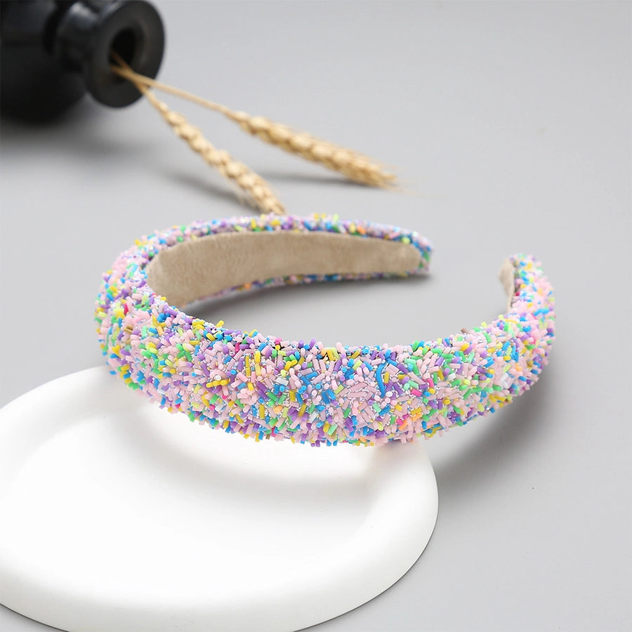 xinqi european and american onion powder headband creative sponge women's wide-edged headband 3cm glitter color hair pressing hairpin supply