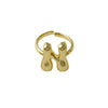 Copper Brass 18K Gold Plated Letter Open Rings