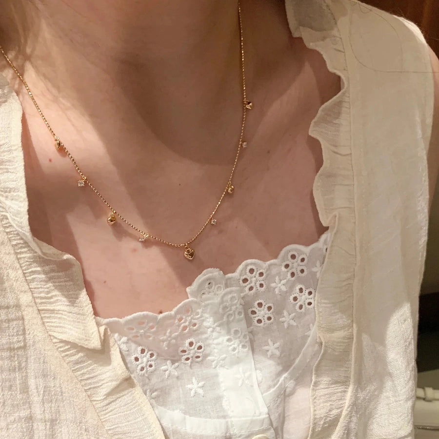 Copper Plating Heart Shape Jewelry Set