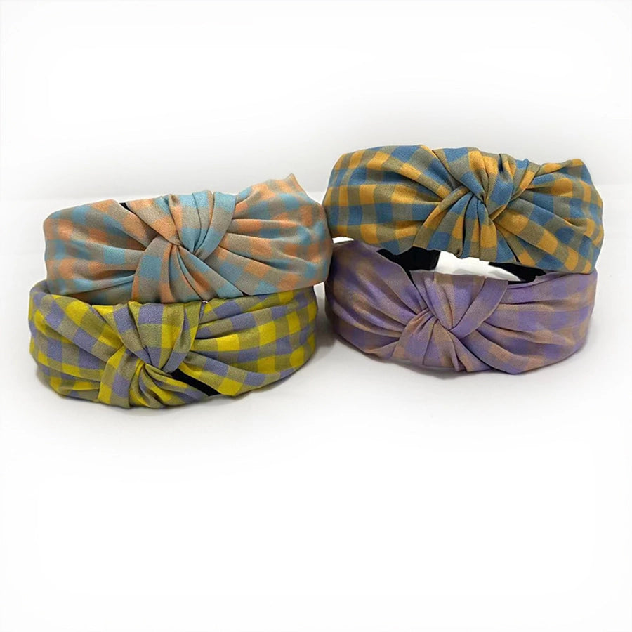 retro plaid cloth hair band
