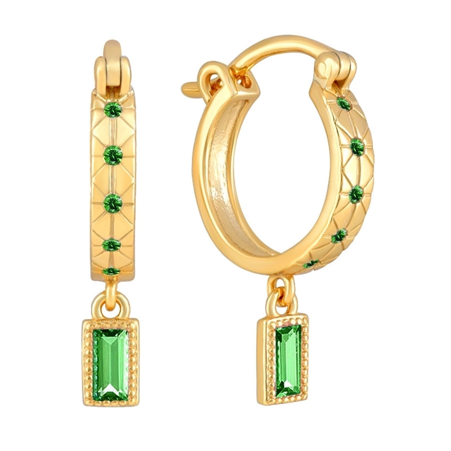 1 Pair Casual Elegant Geometric Copper Zircon Drop Earrings Ear Studs