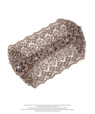 Plum Blossom Hollow Hair Band Nail Beads Shake Voice Internet Celebrity Wide Edge Pressed Hair Covering White Hair Headband Women's Headdress Headgear Hair Band