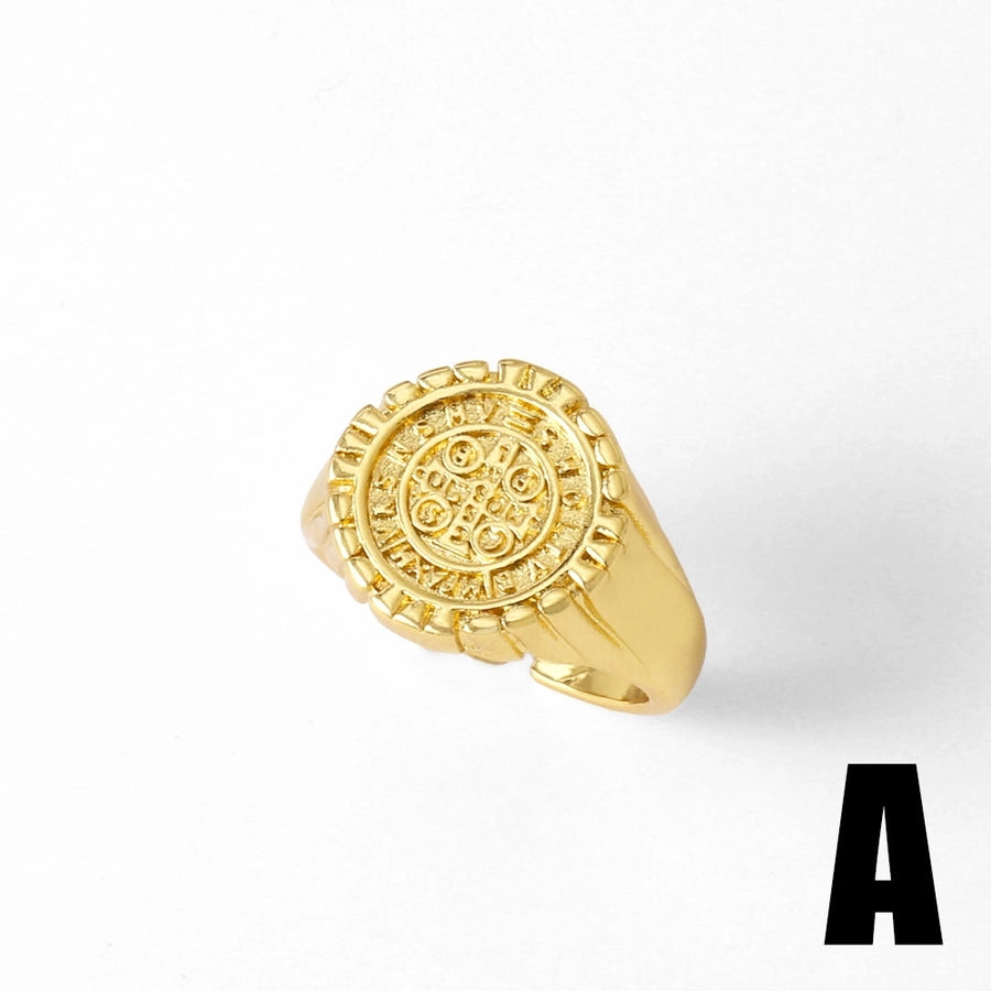 Copper 18K Gold Plated Plating Irregular Open Rings