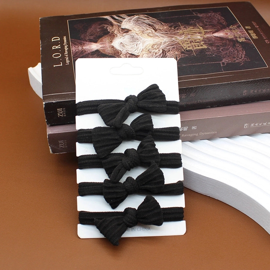 simple style solid color bow knot cloth bowknot hair tie