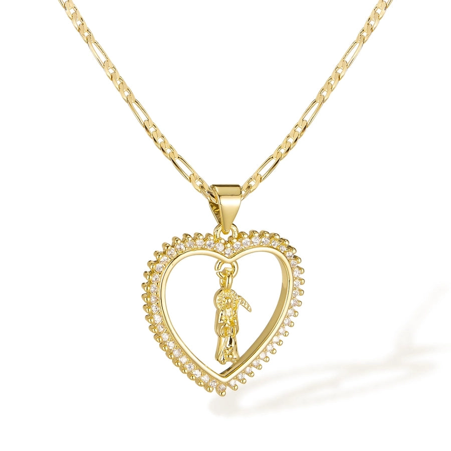 Jewelry French Style Simple Style Geometric Copper 14K Gold Plated Pendant Necklace