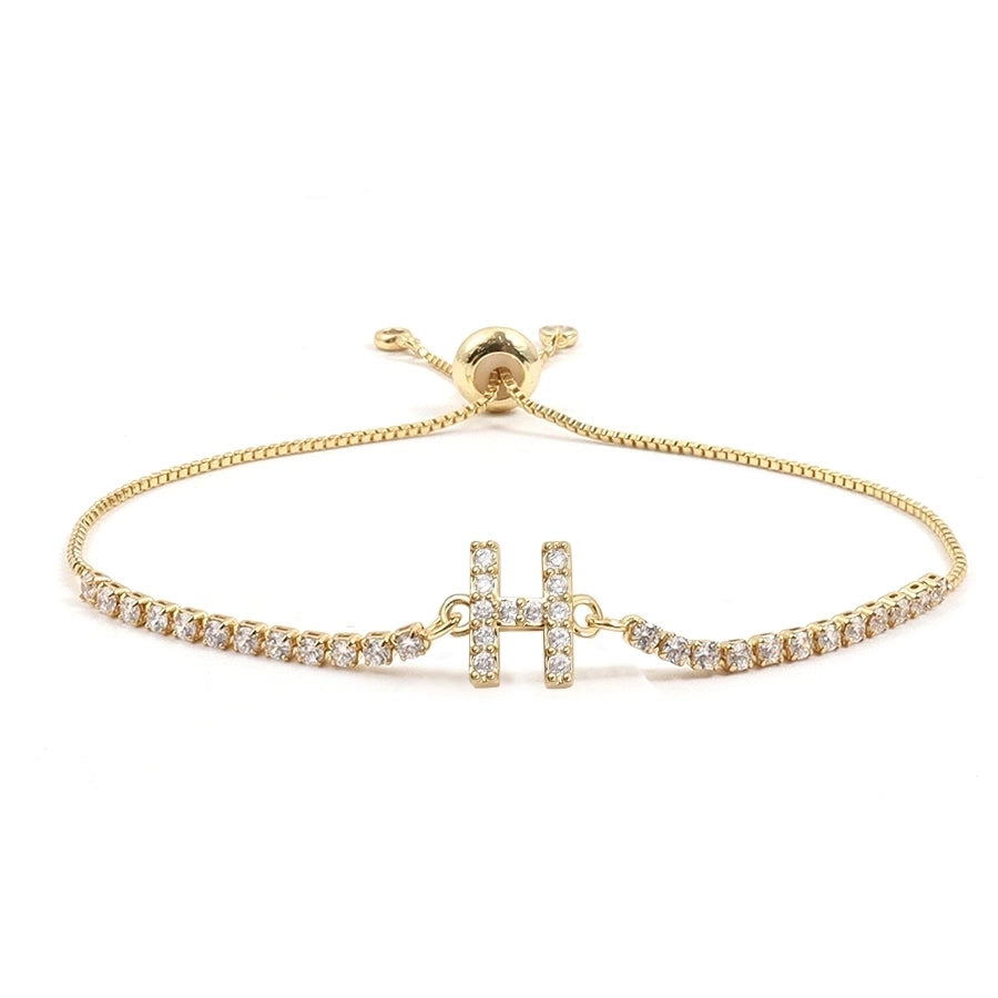 Copper Inlay Letter Zircon Bracelets