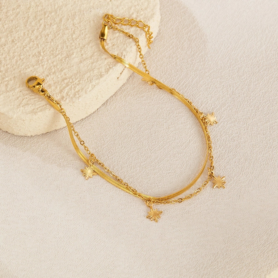 Simple Style Geometric 304 Stainless Steel cable chain snake chain Bracelets In Bulk