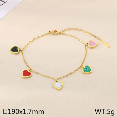 Simple Style Heart Shape 304 Stainless Steel 18K Gold Plated Bracelets In Bulk