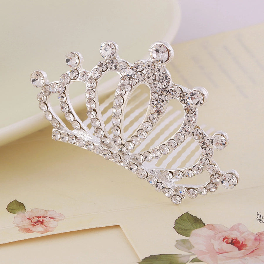 Korean style rhinestone children's crown comb hair accessories girls' performance dance performance girls' birthday gift