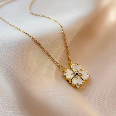 Wholesale Jewelry Vacation Classic Style Heart Shape Titanium Steel Zircon Inlay Pendant Necklace cable chain