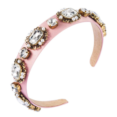 new retro baroque pearl hair hoop court style diamond headband female hair accessories