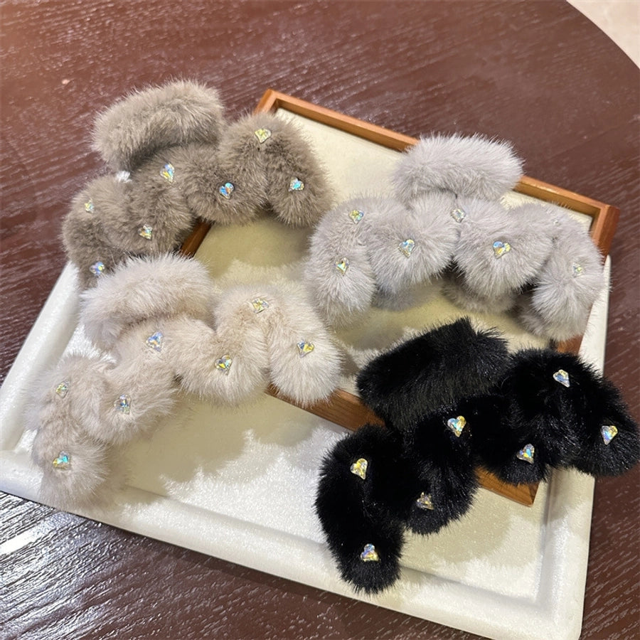 Women's Sweet Korean Style Solid Color Artificial Crystal Inlay Artificial Crystal Hair Claws