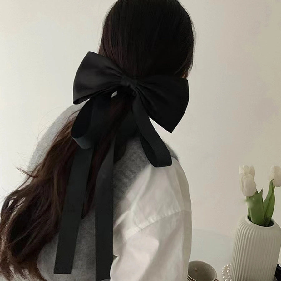 women's simple style bow knot cloth hair clip