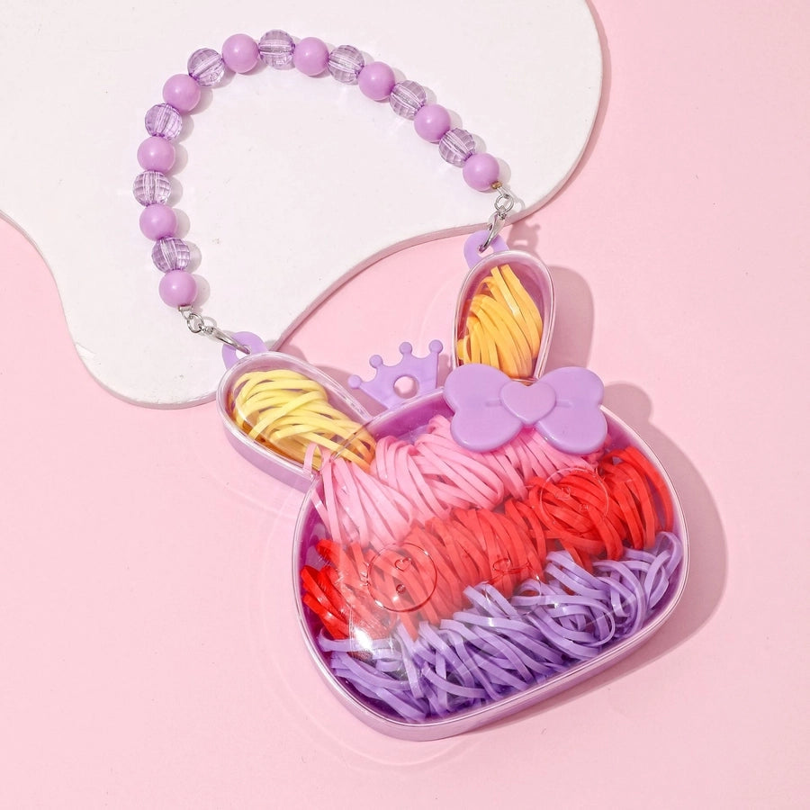 girl's cartoon style rabbit cartoon bow knot plastic hair clip hair tie