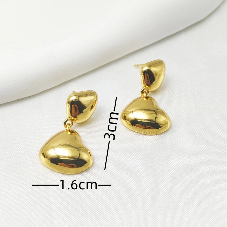1 Pair Casual Classic Style Heart Shape Bow Knot 304 Stainless Steel 18K Gold Plated Drop Earrings