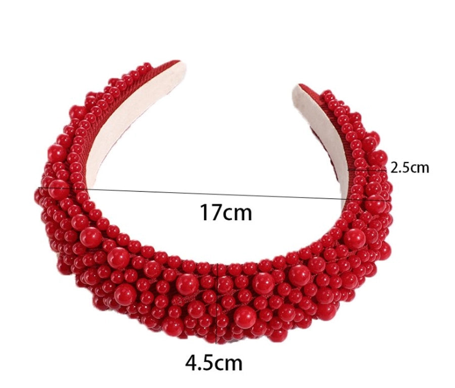 fashion solid color imitation pearl inlay pearl hair band 1 piece
