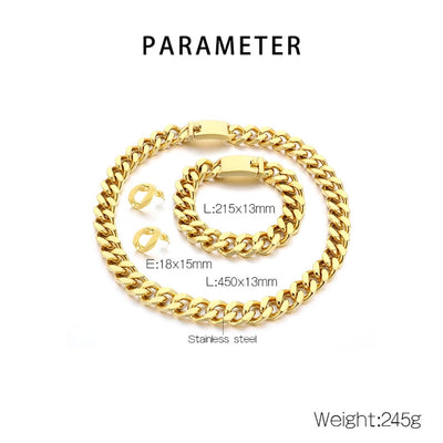 Trendy Unique Fashion Stainless Steel Cuban Link Chain Bracelet