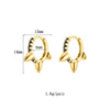 1 Pair IG Style Geometric Inlay Copper Zircon Gold Plated Earrings