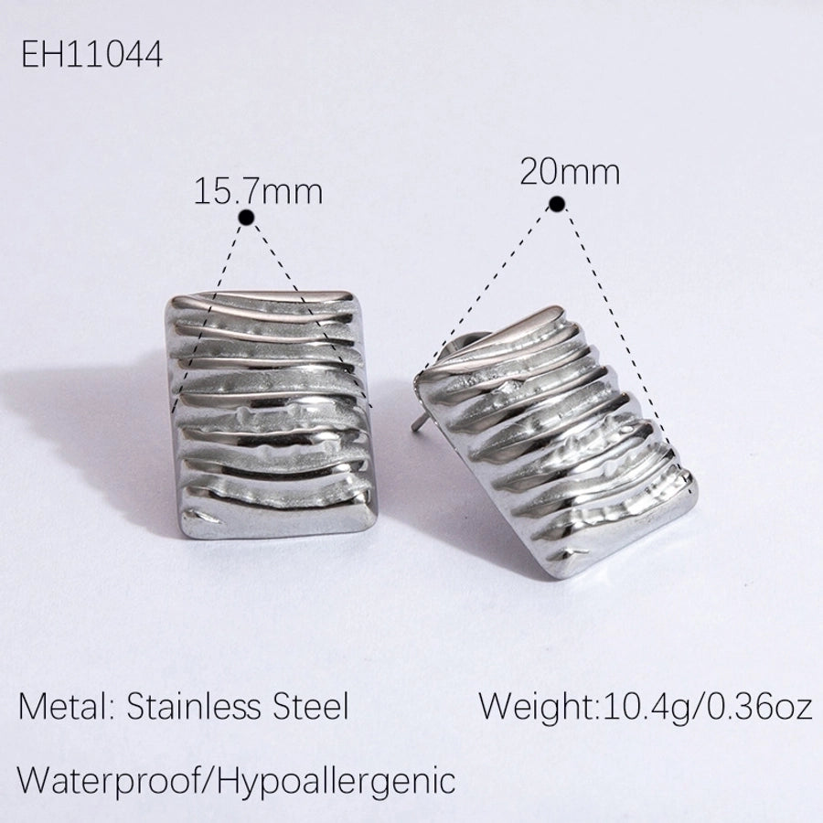 1 Pair Vintage Style Classic Style Geometric Heart Shape Plating 304 Stainless Steel Ear Studs