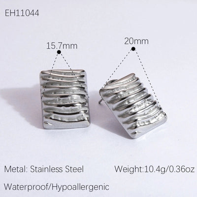 1 Pair Vintage Style Classic Style Geometric Heart Shape Plating 304 Stainless Steel Ear Studs