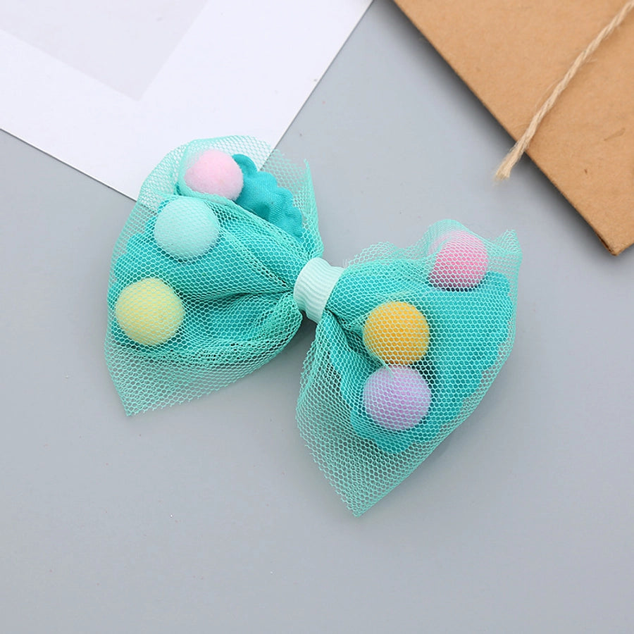 girl's sweet bow knot cloth gauze hair clip