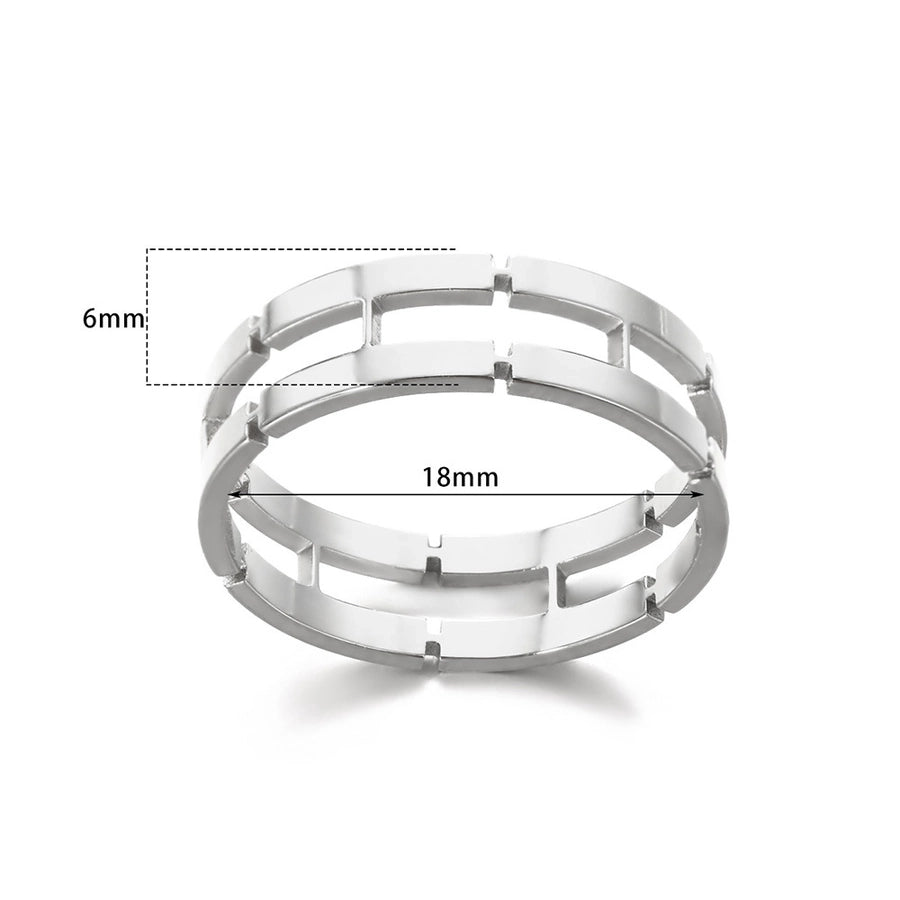 Jewelry Simple Style Commute Geometric 304 Stainless Steel 18K Gold Plated Rings