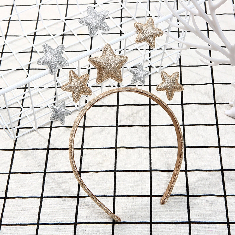 new Christmas creative small fresh five-pointed star children's hairband hair accessories metal around the side headband