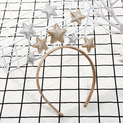 new Christmas creative small fresh five-pointed star children's hairband hair accessories metal around the side headband