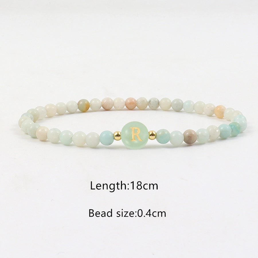 Elegant Simple Style Classic Style Letter natural stone Copper Bracelets In Bulk