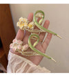 sweet flower alloy plating inlay artificial pearls hair claws