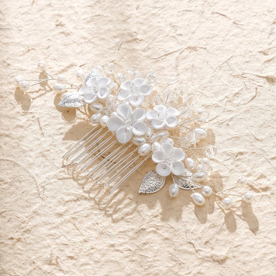Women's Retro Simple Style Flower Imitation Pearl Rhinestone Insert comb