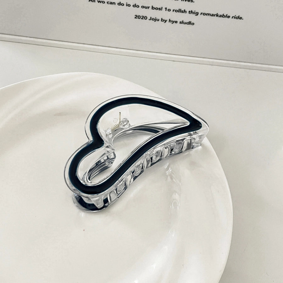 Casual Simple Style Heart Shape Bow Knot Arylic Alloy Hair Claws 1 Piece