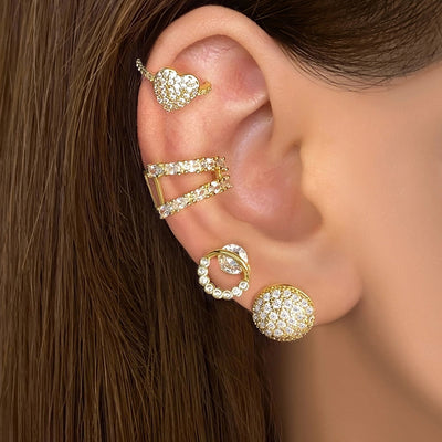 1 Pair Retro Geometric Plating Inlay Copper Zircon Zircon Ear Studs