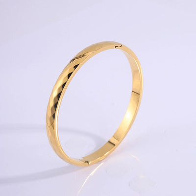 Casual Simple Style Solid Color Titanium Steel  Bangle