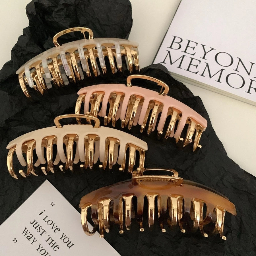 retro simple style solid color acetic acid sheets hair claws