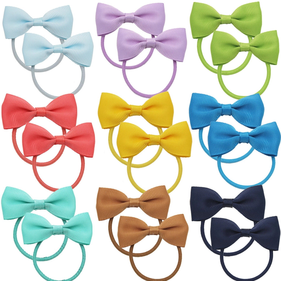 children's jewelry bow hair ring  thread belt hair accessories rubber band solid color girl small rubber band headdress